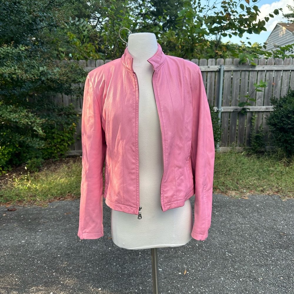 Wilsons Leather Pink Leather Jacket Chic and Stylish